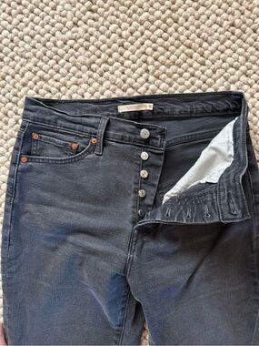 Levi’s Wedgie Straight Black Button-Fly Jeans